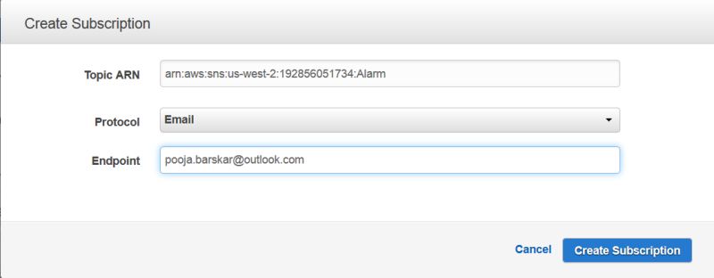 Email Subscription in SNS